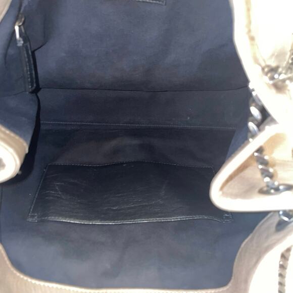 SAINT LAURENT Niki Large YSL Shopper Tote Bag in Crinkled Leather Light Taupe - Picture 16 of 16